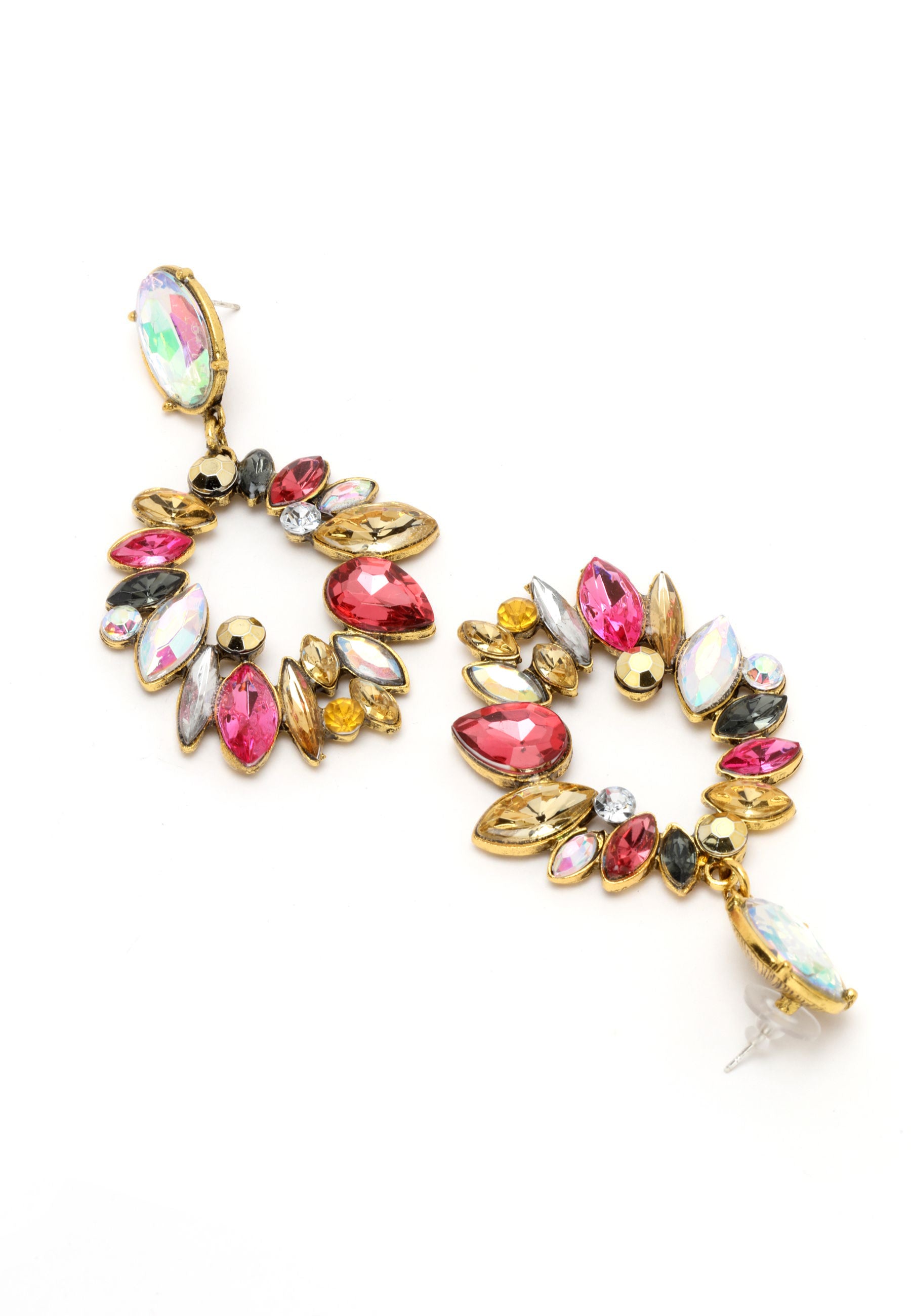 Tyylikkäät Crystals Studded Drop -korvakorut