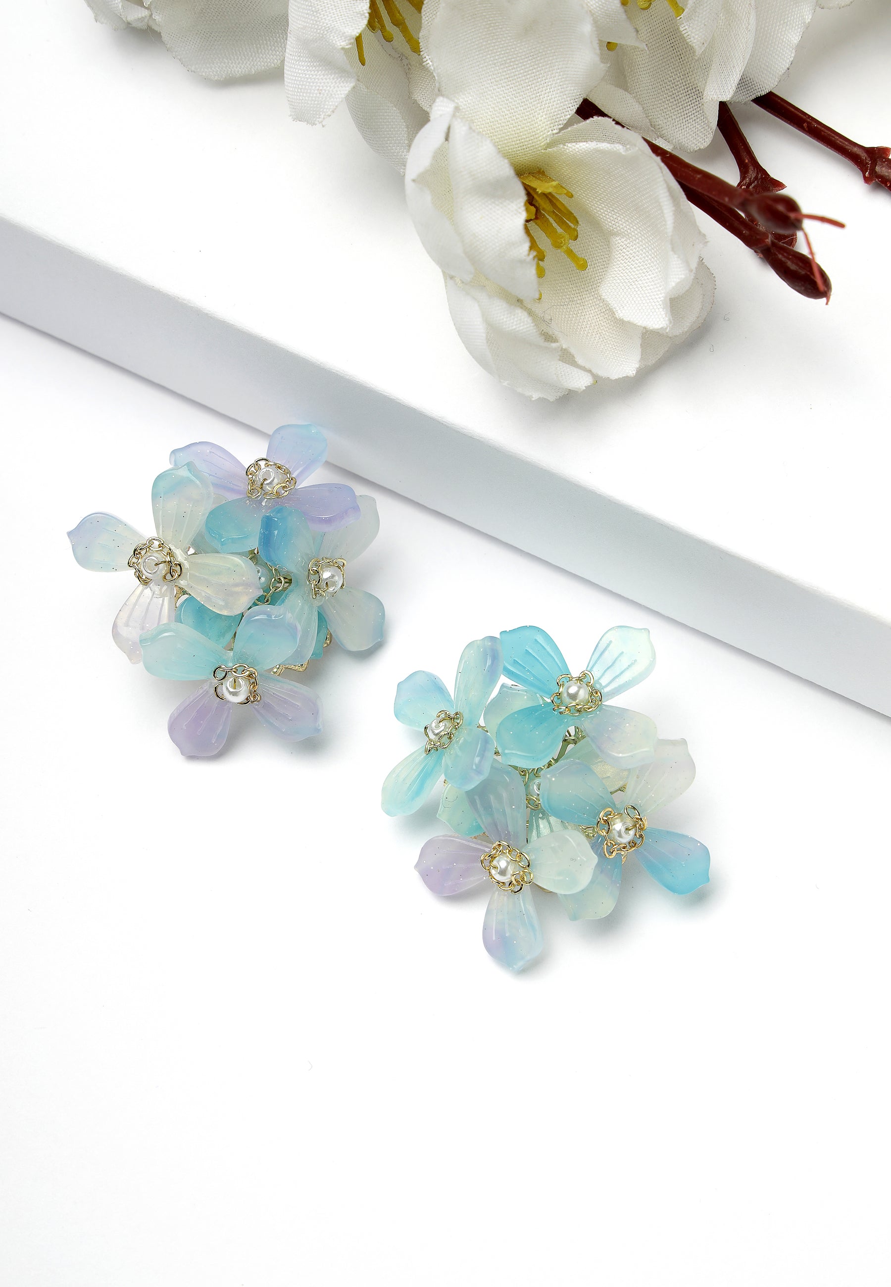 Pendientes de flores azules