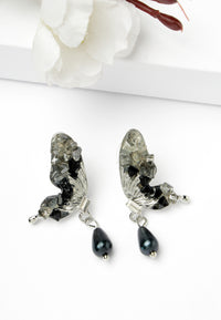 Whimsy Black Butterfly Drop Earrings