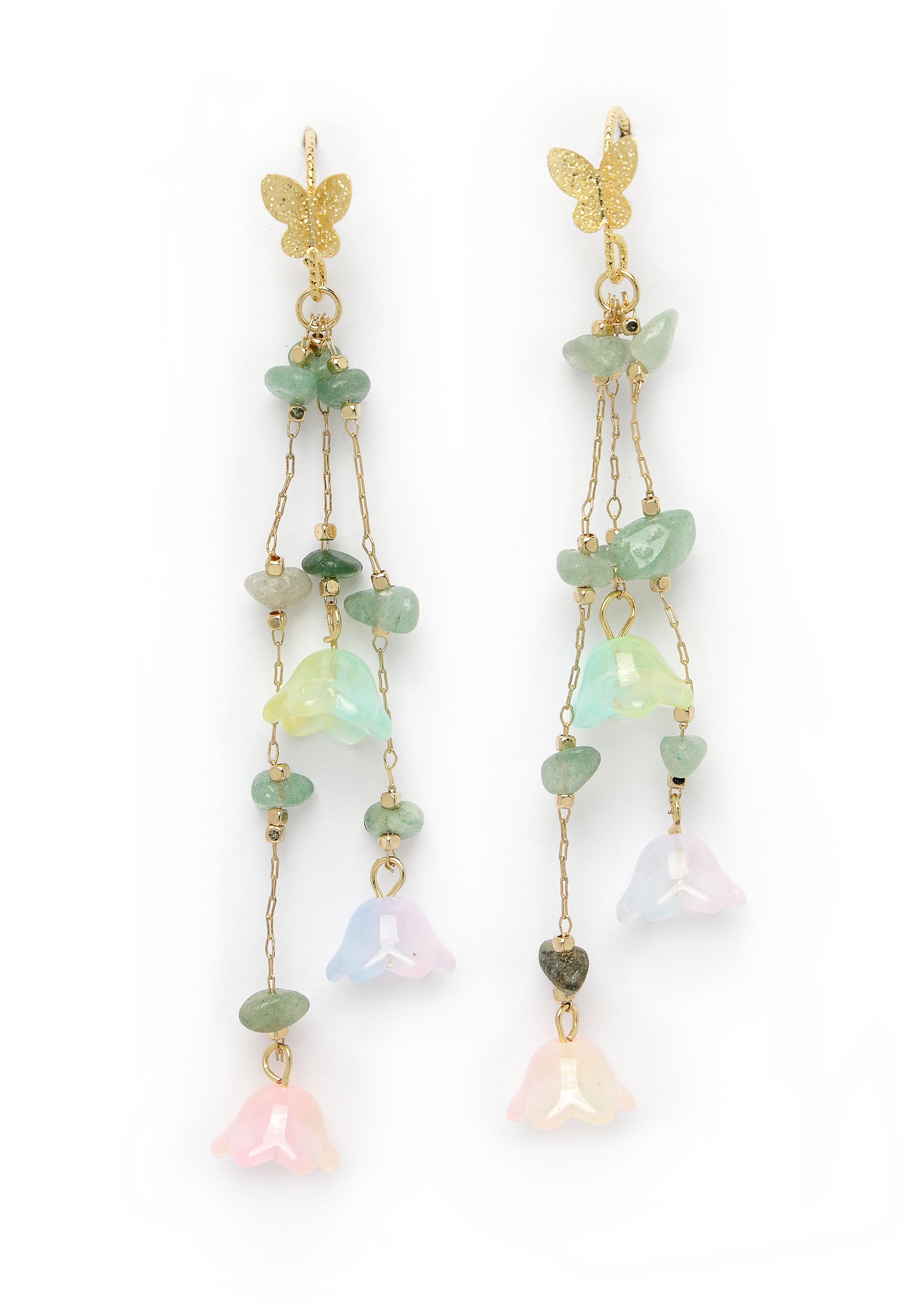 Boucles d'oreilles carillon vert