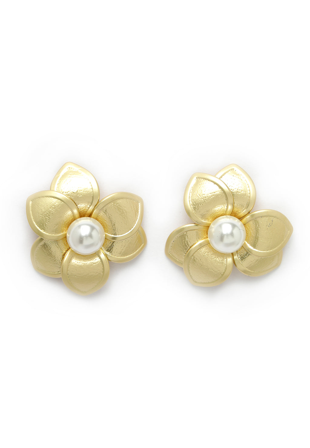 Gold-Coloured Floral Earrings