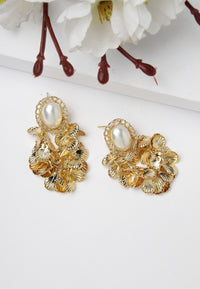 Gold-Coloured Beaded Earrings