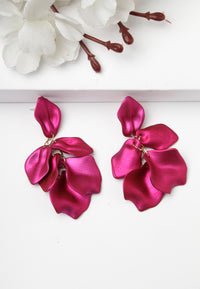 Boucles d'oreilles pendantes roses