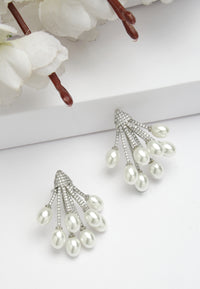 Boucles d'oreilles pendantes en grappe de zircons