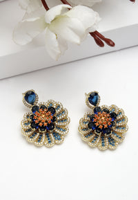 Double Floral Drop Earrings