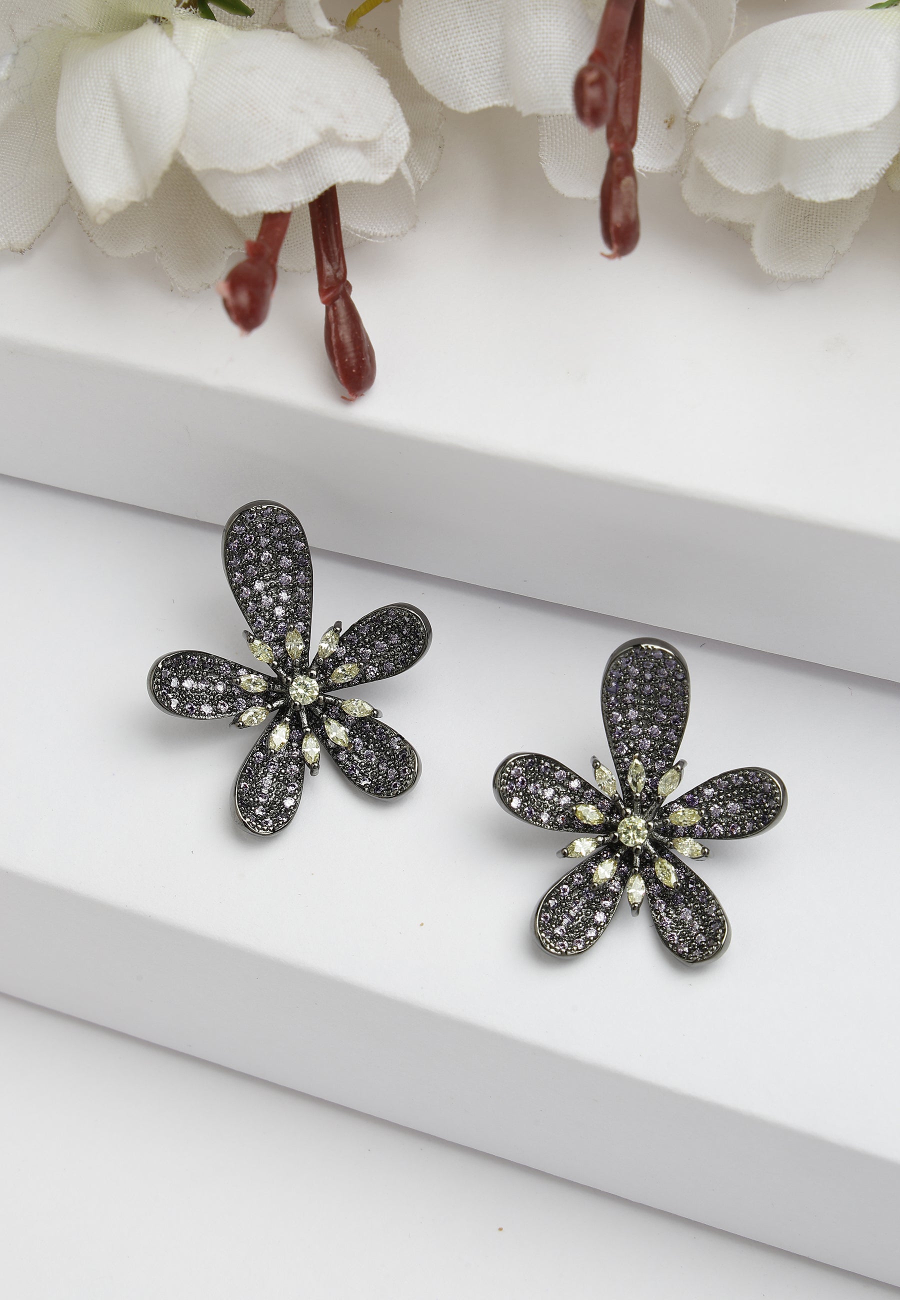 Zirconia Floral Studs