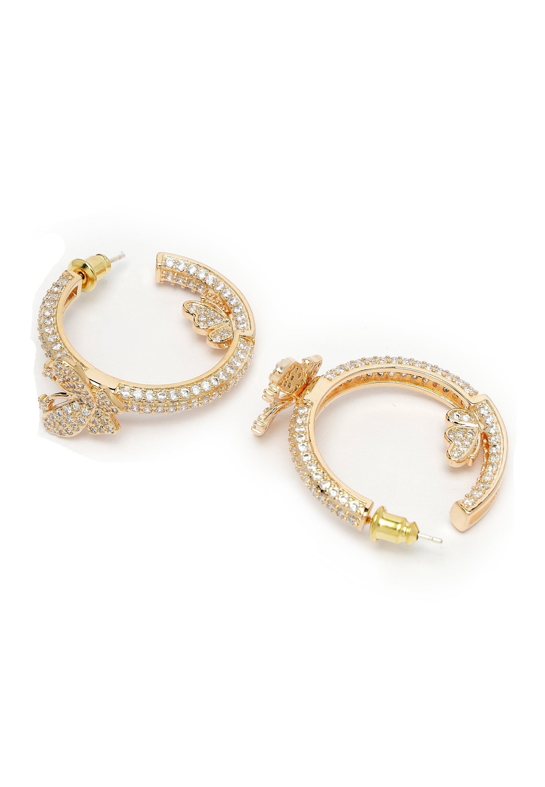 Dainty Butterfly Zirconia Hoops