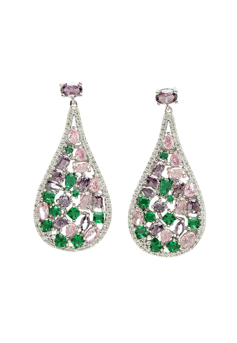 Vintage blommiga Zirconia örhängen