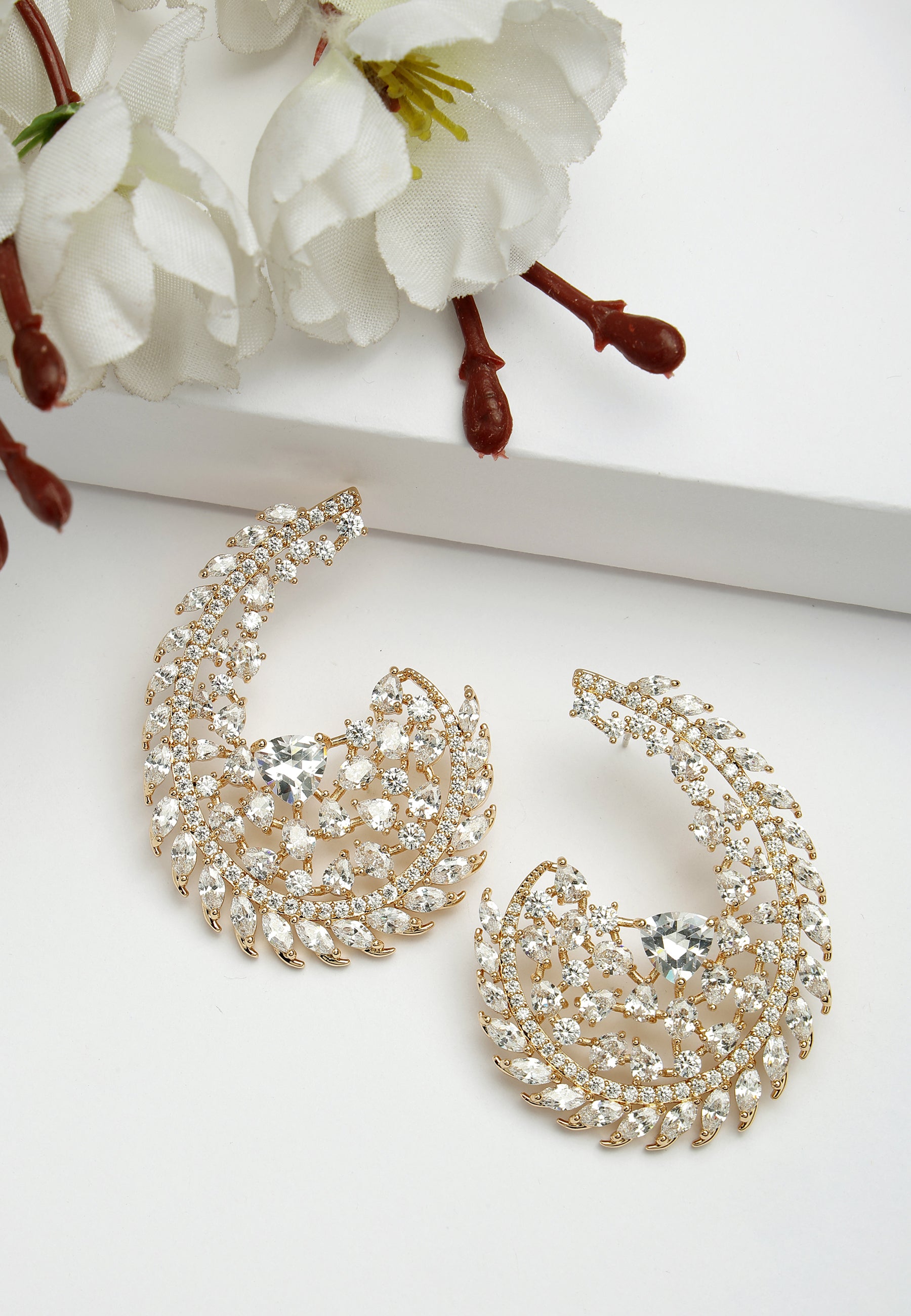 Cubic Zirconia Hollow Earrings