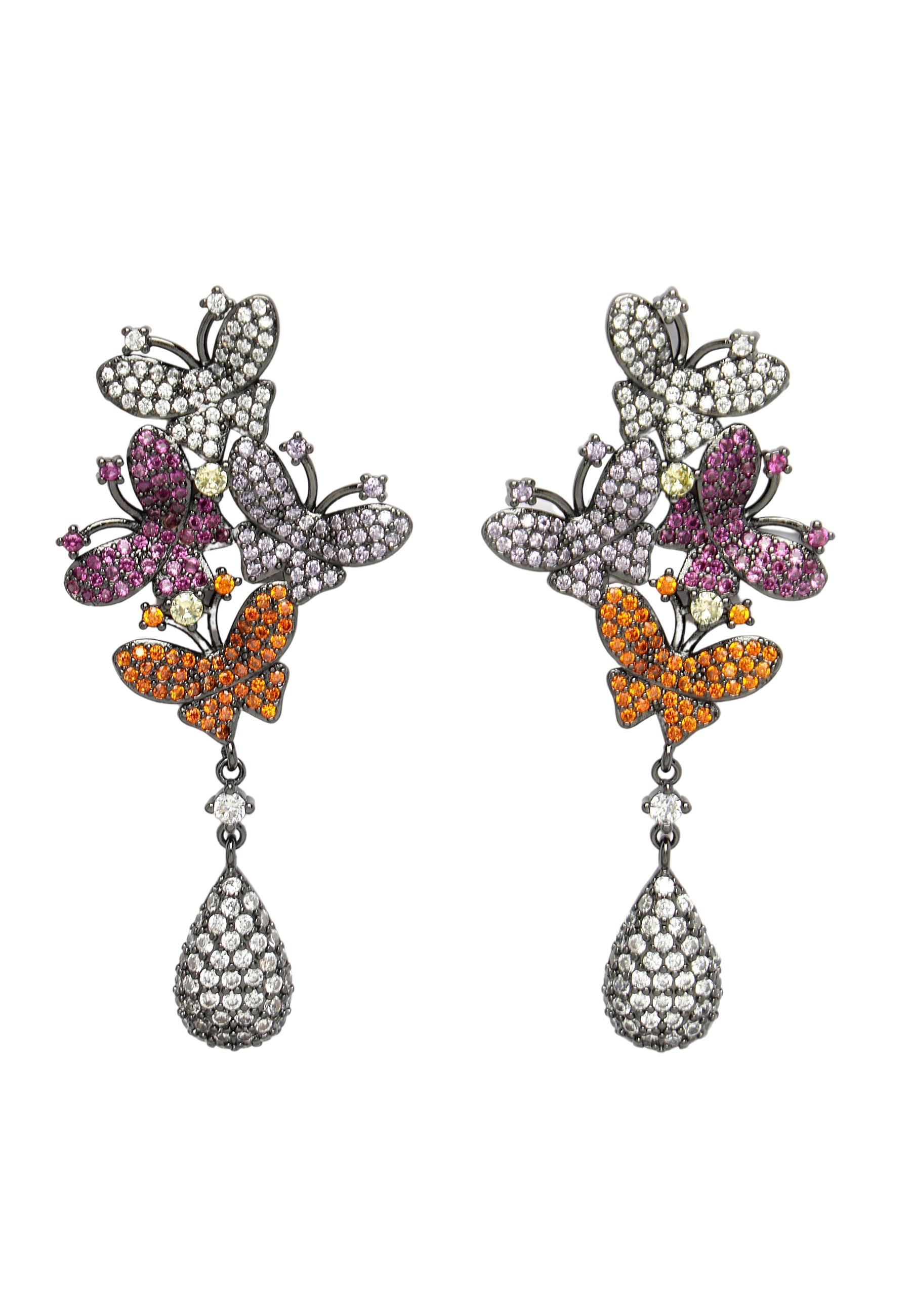 Boucles d'oreilles pendantes papillon