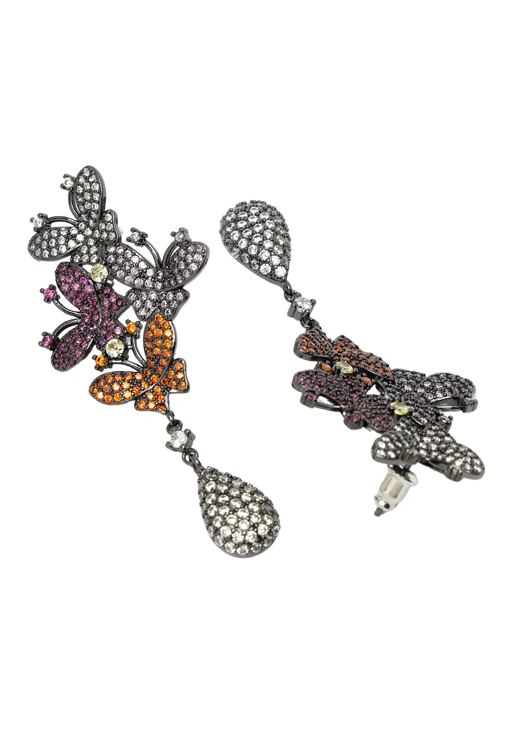 Boucles d'oreilles pendantes papillon