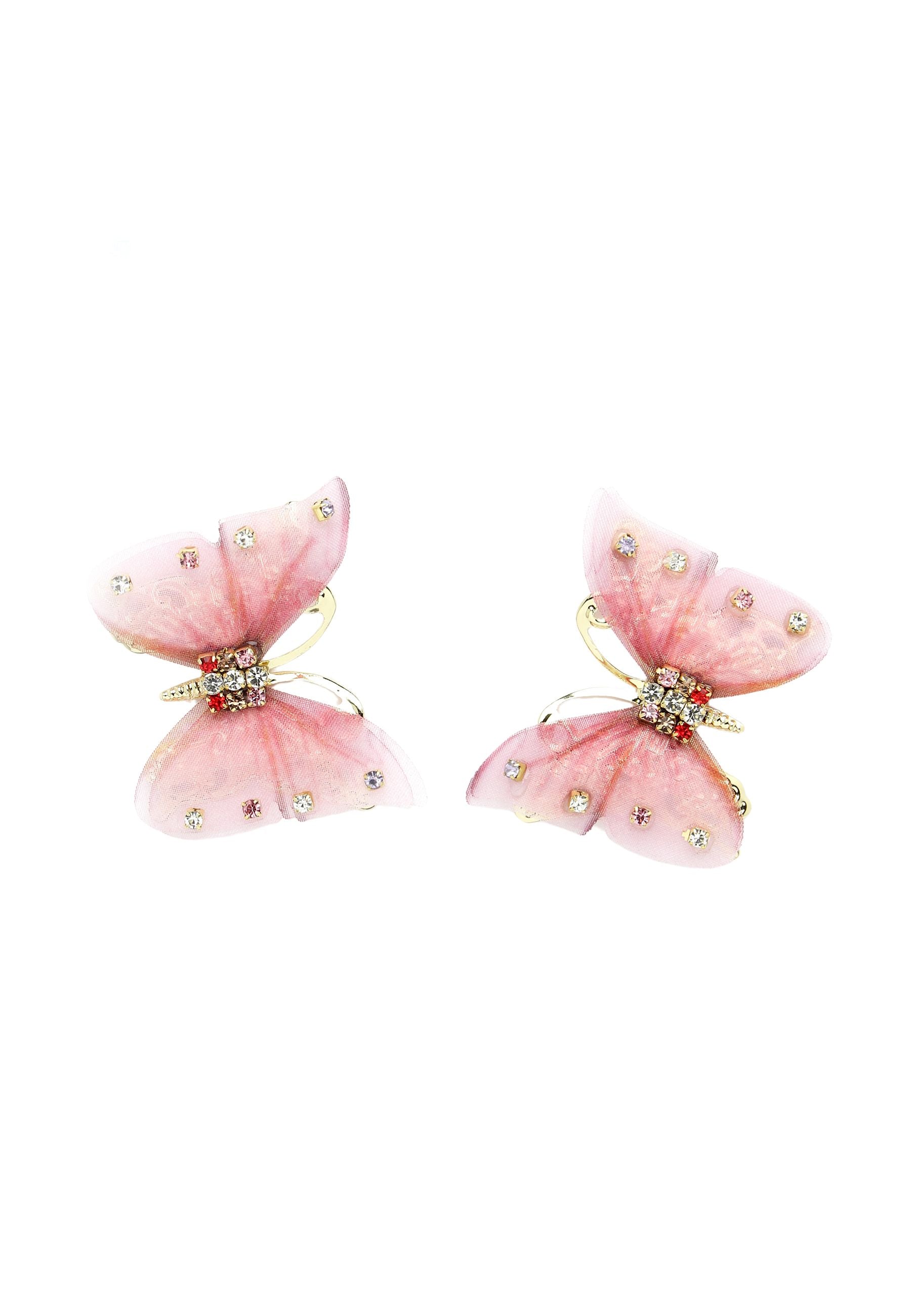 Pink Butterfly Stud Earrings