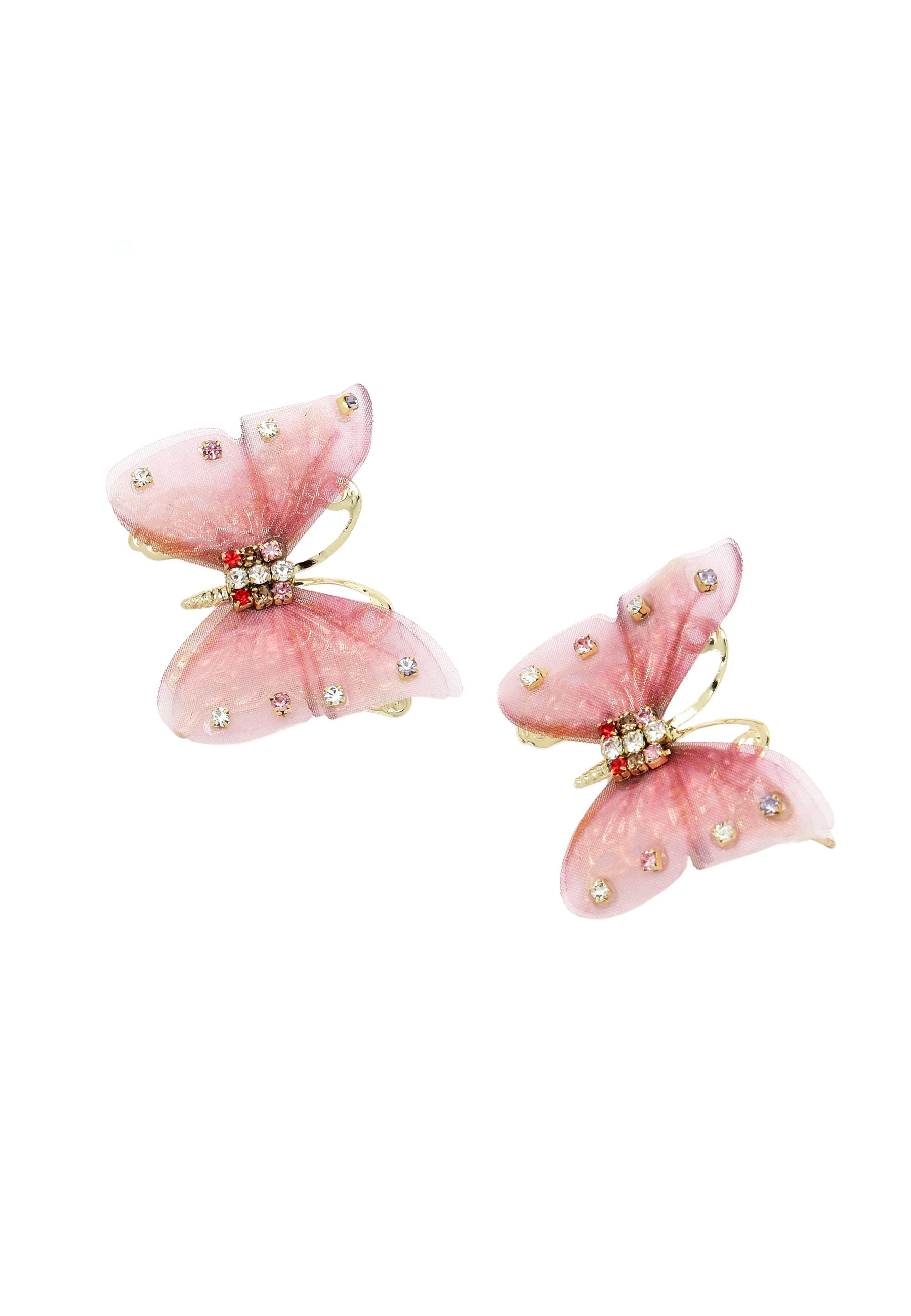 Pink Butterfly Stud Earrings