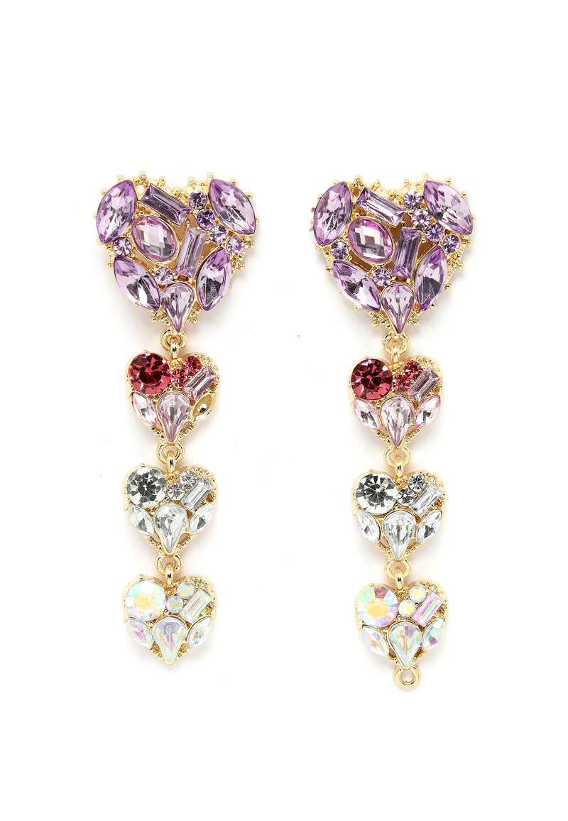 Crystal Heart Drop Earrings