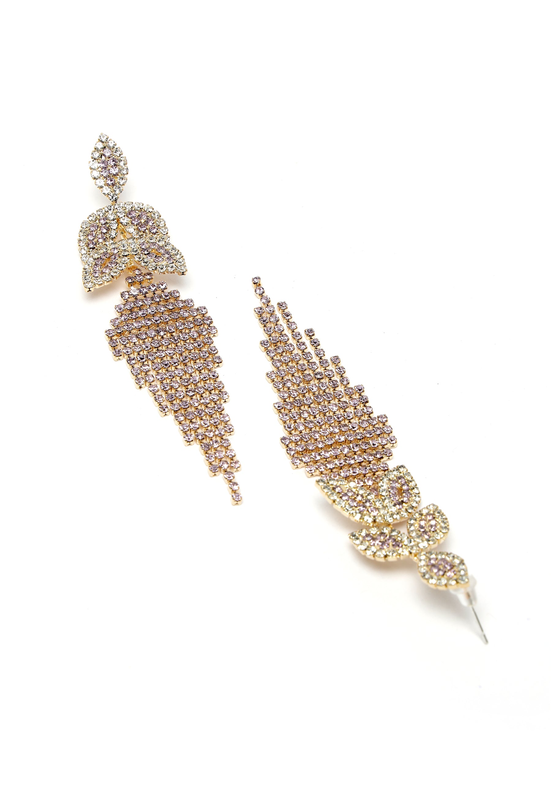 Gleaming Lilac Crystal Chandelier Earrings