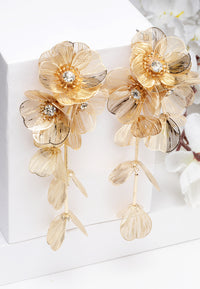 Cluaise Crystal Bloom Tassel Gold Plated