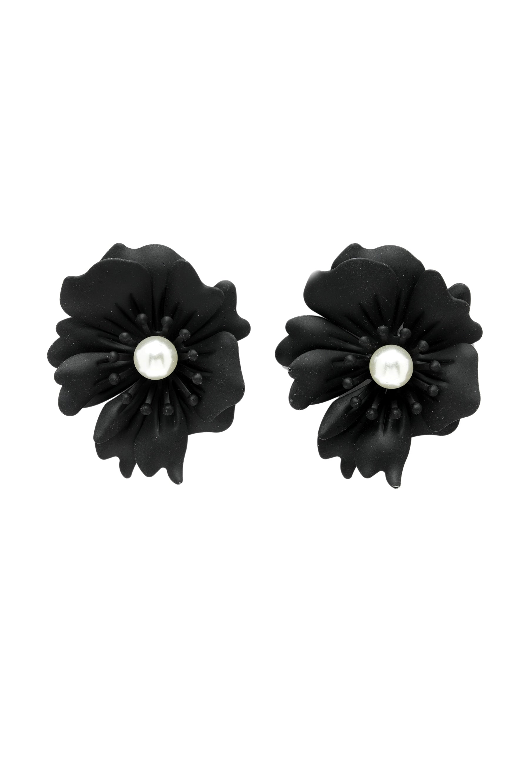 Blooming Daisy Black Studs Earrings