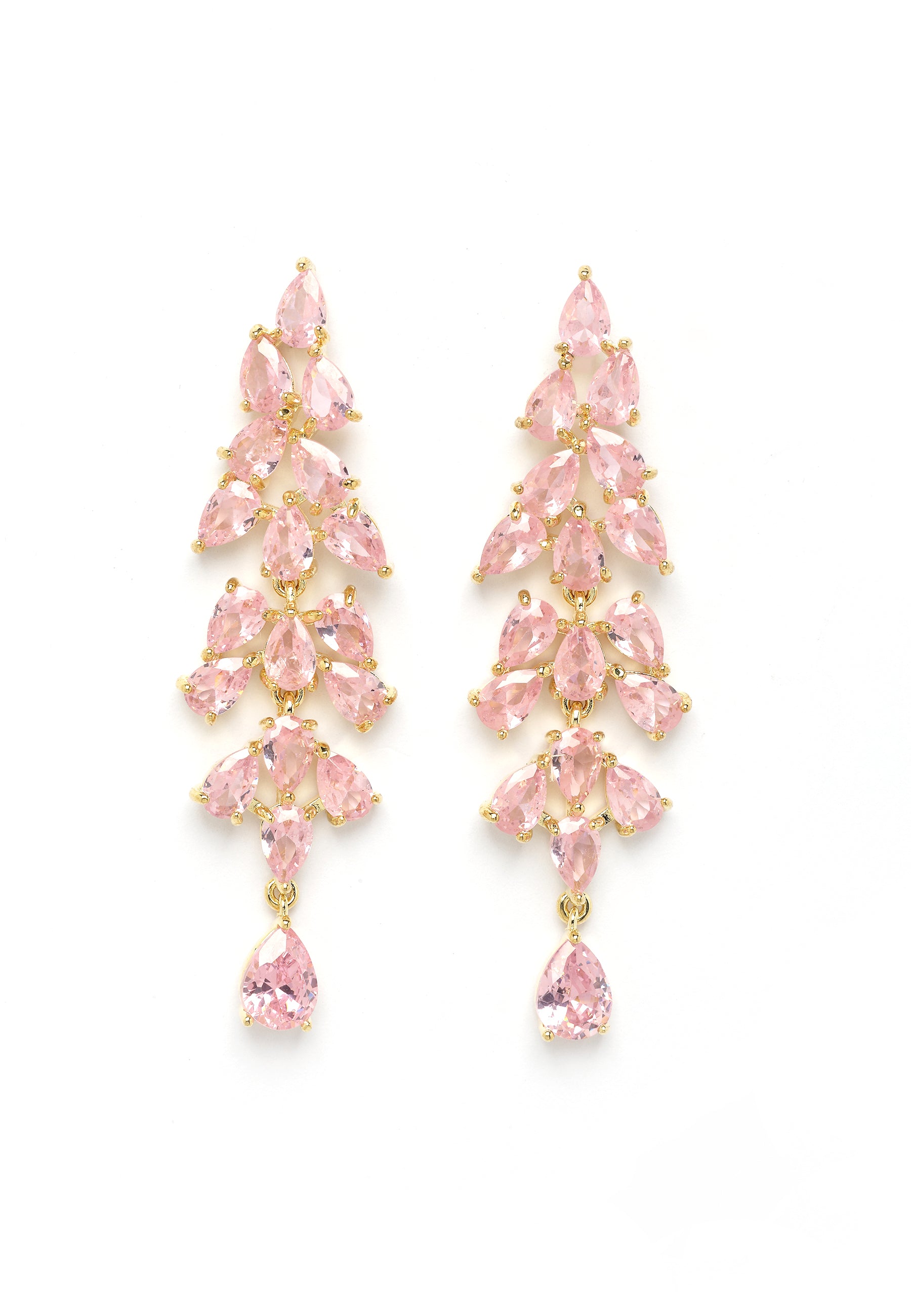 Boucles d'oreilles en forme de feuille rose