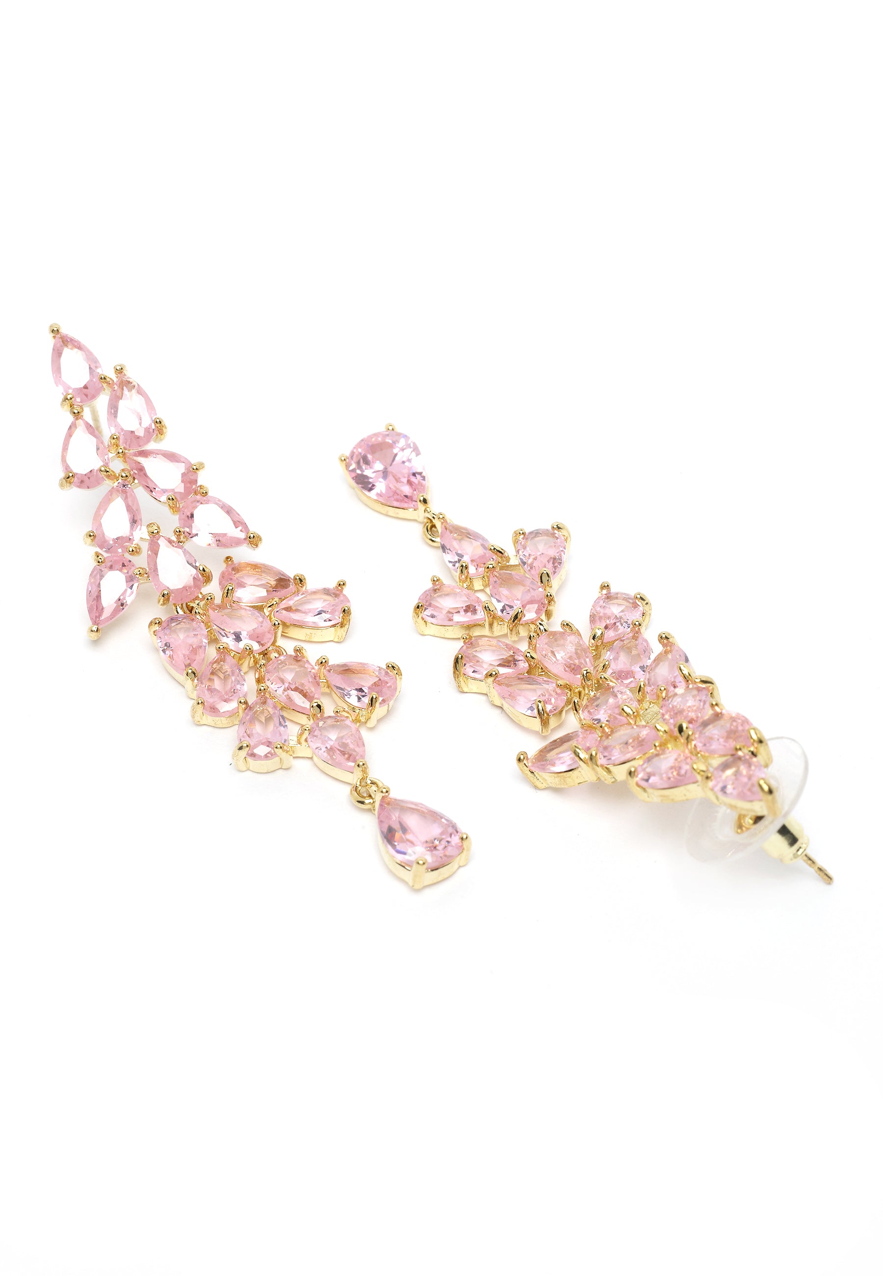 Boucles d'oreilles en forme de feuille rose