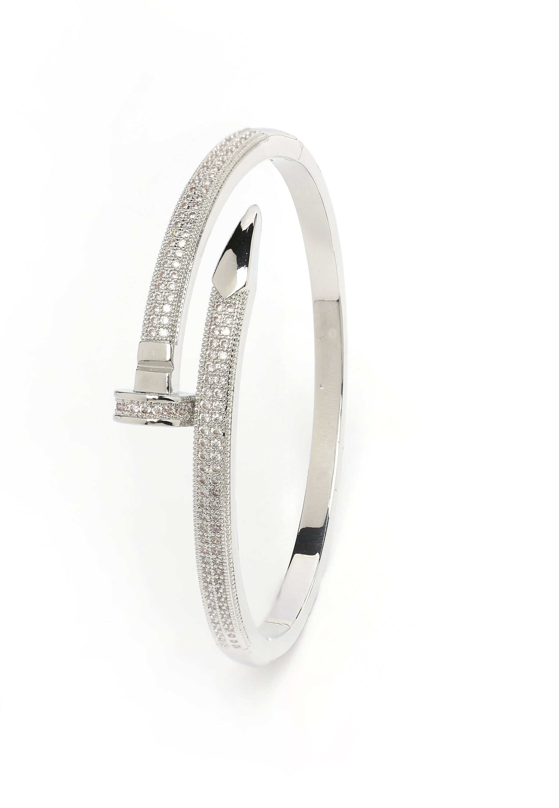 Sharp Silver Gleaming Bangle