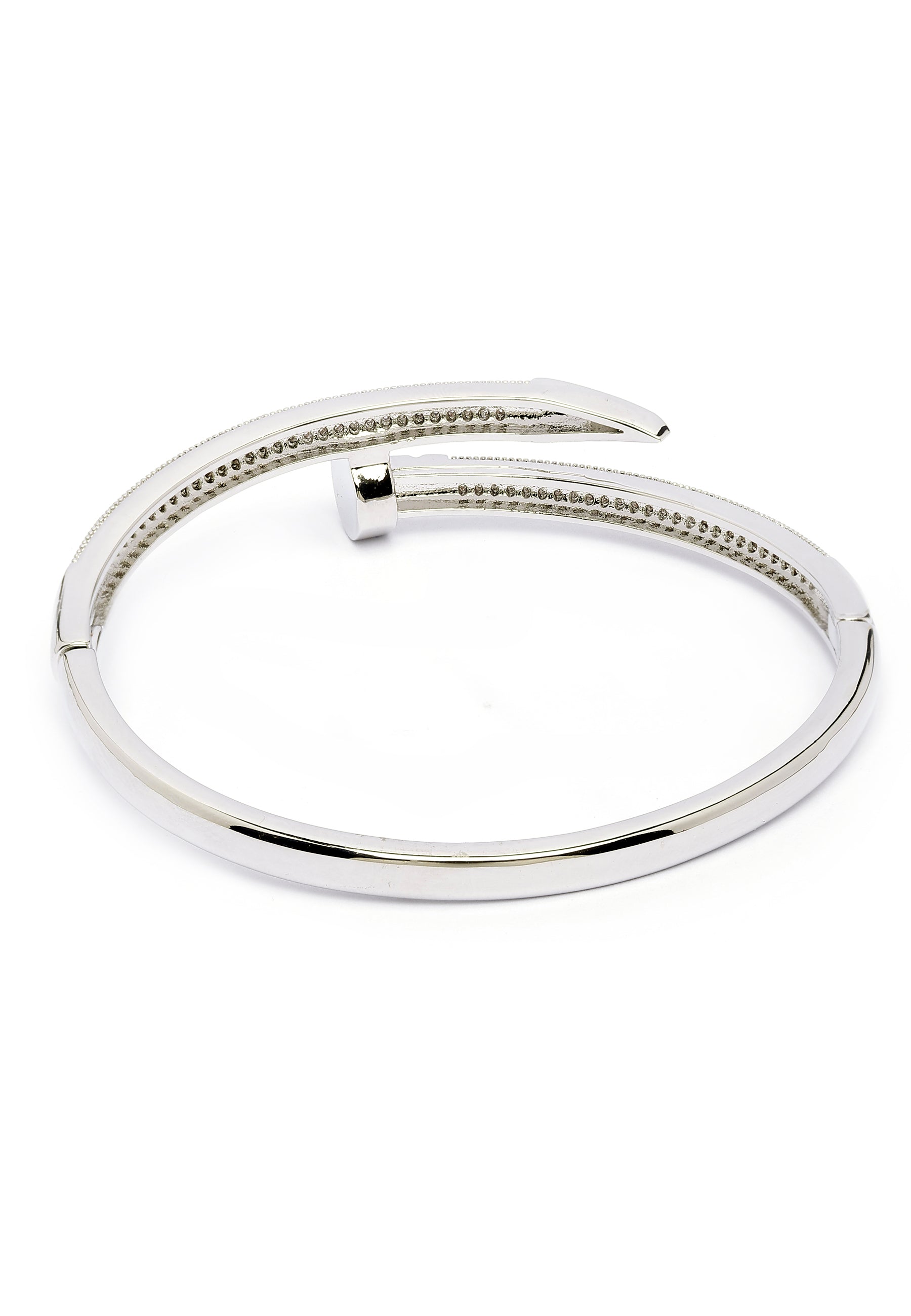 Sharp Silver Gleaming Bangle