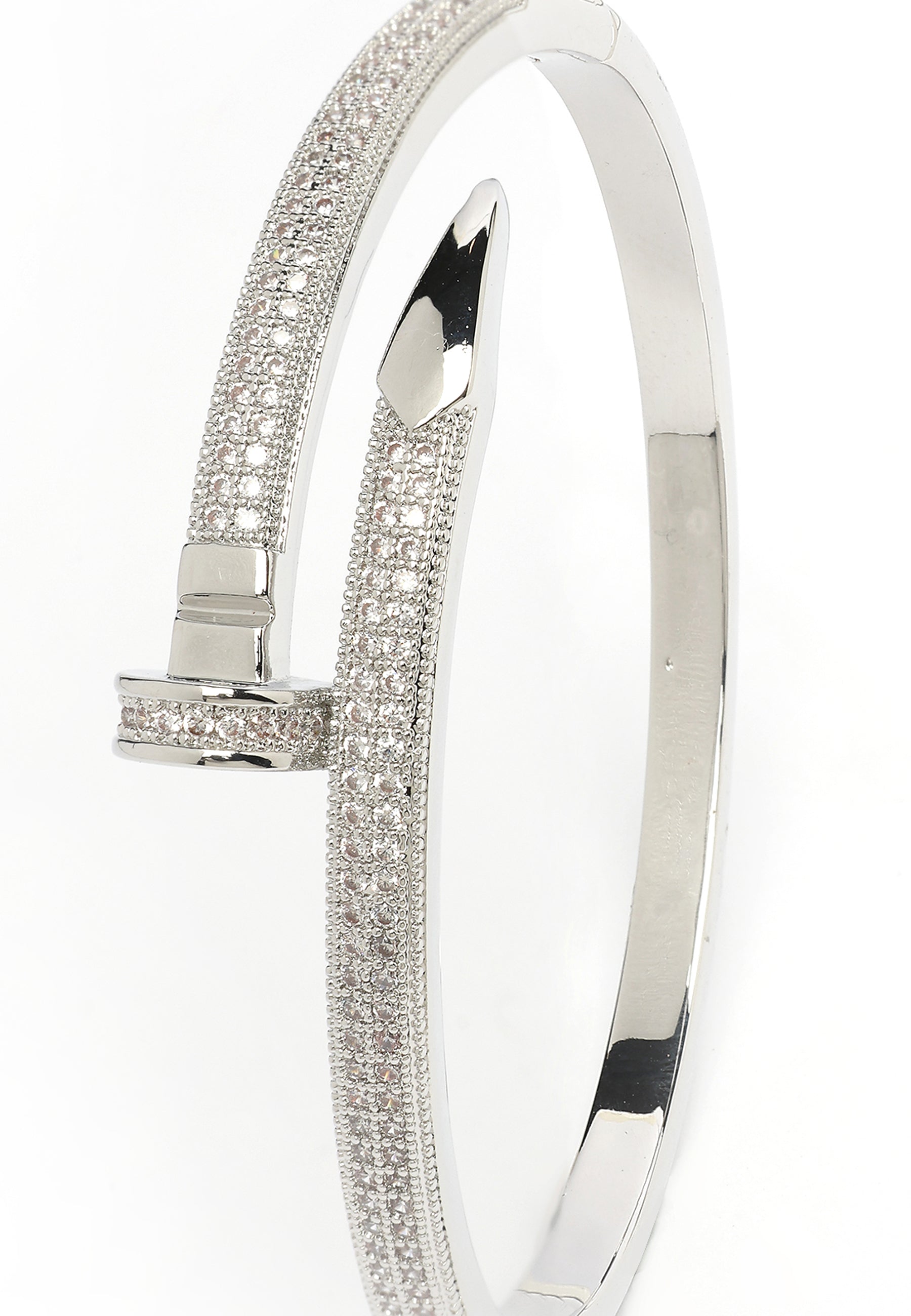 Sharp Silver Gleaming Bangle