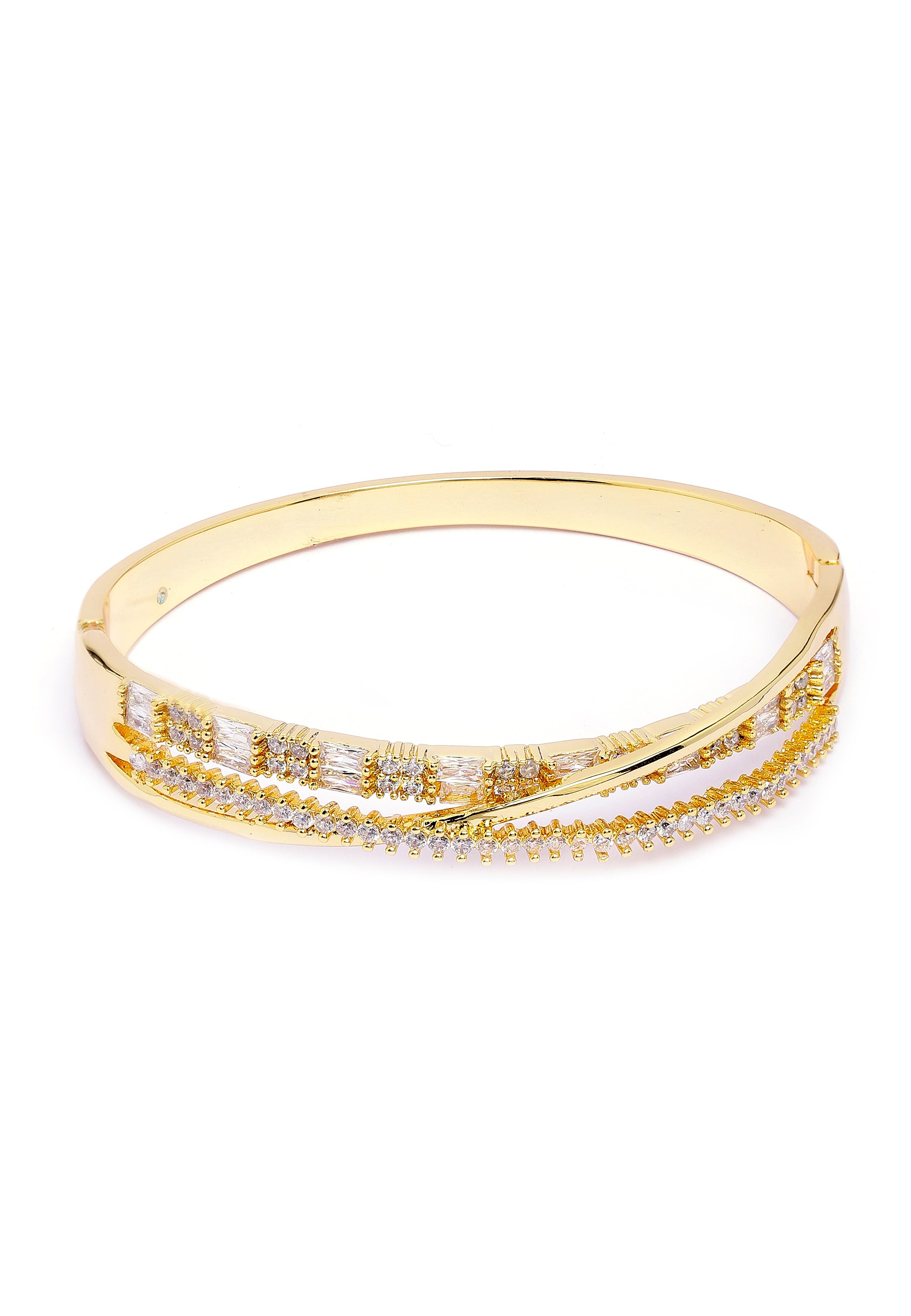 Golden Twirl Diamond Bangle