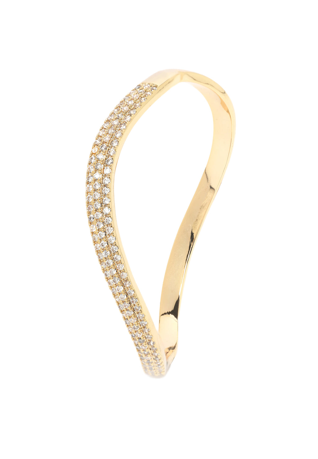 Goldene gewölbte Armspange