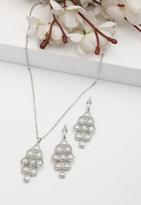 Pearlescent Waterfall Necklace and Earrings Set