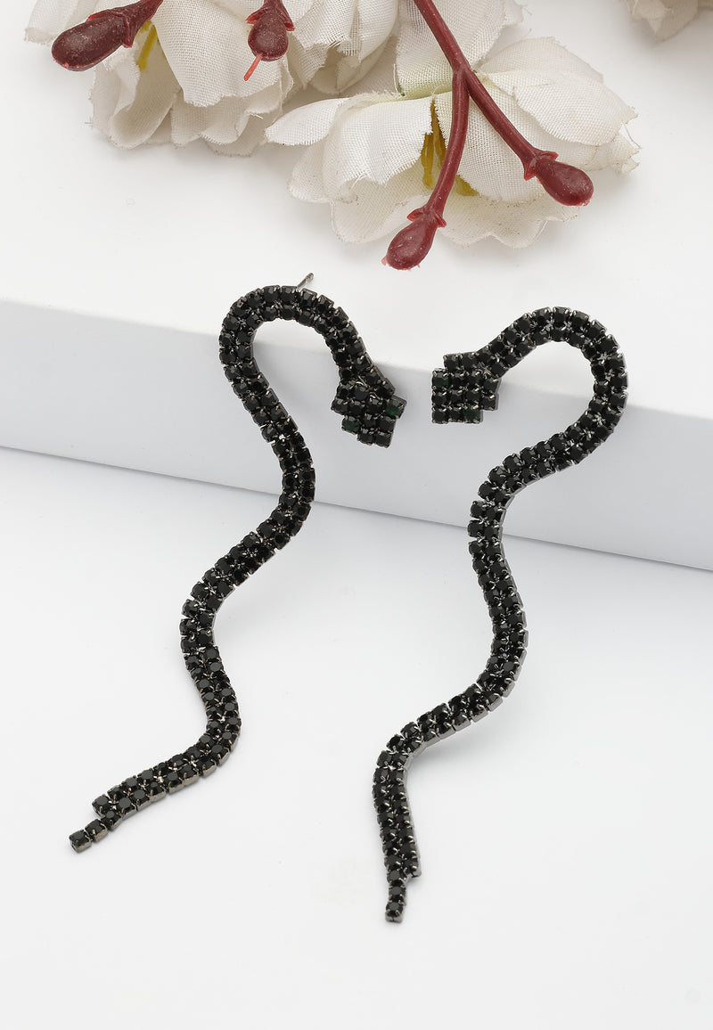 Black Showstopper Serpent Earrings