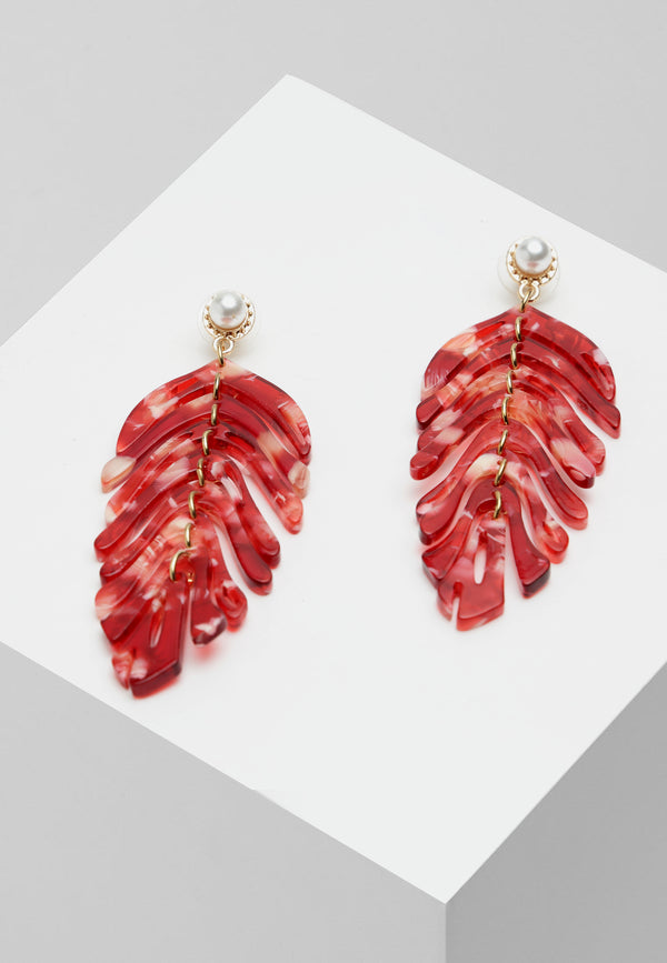 Acrylic Long Leaf  Earrings