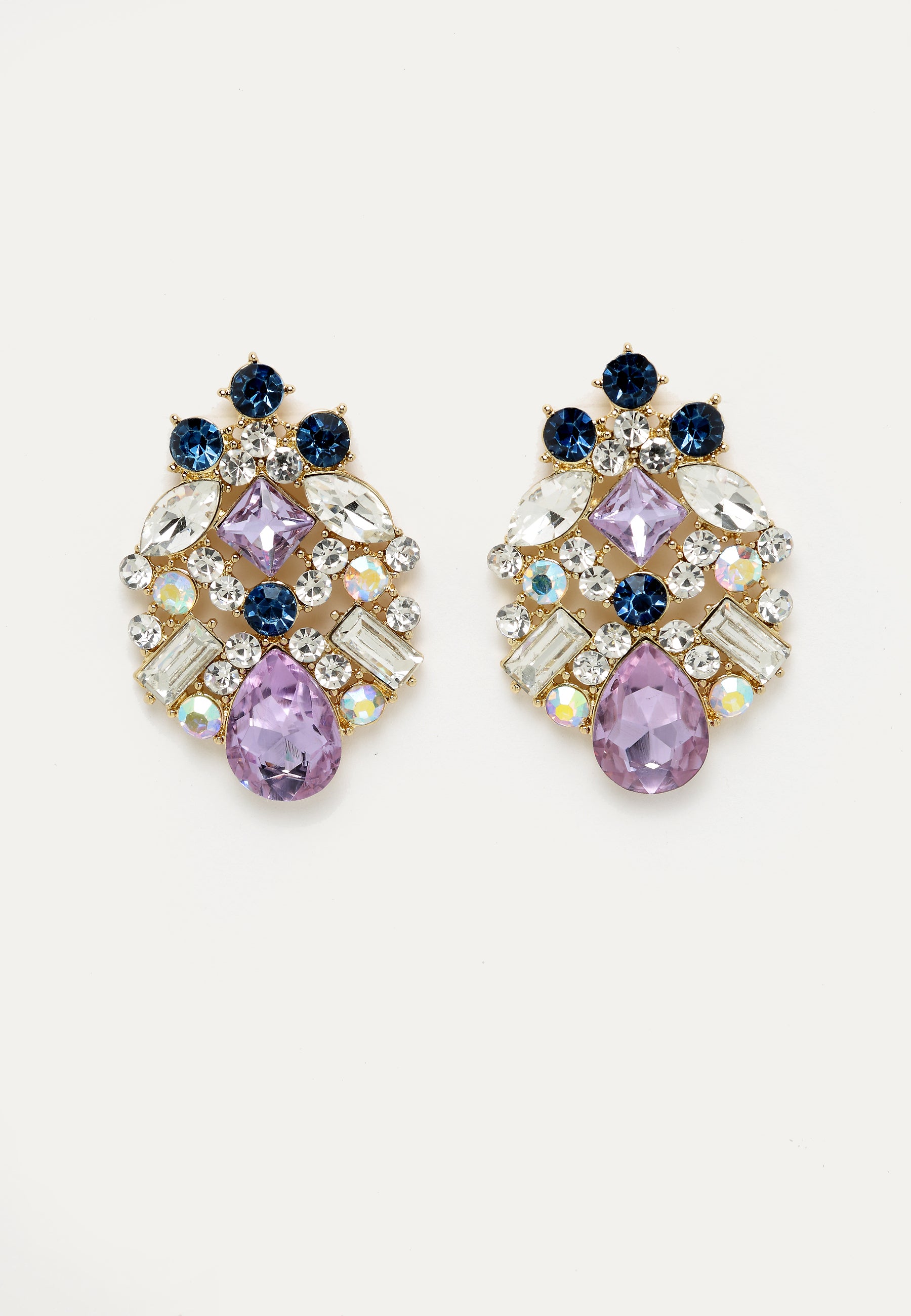 Boucles d'oreilles lustre en cristal violet