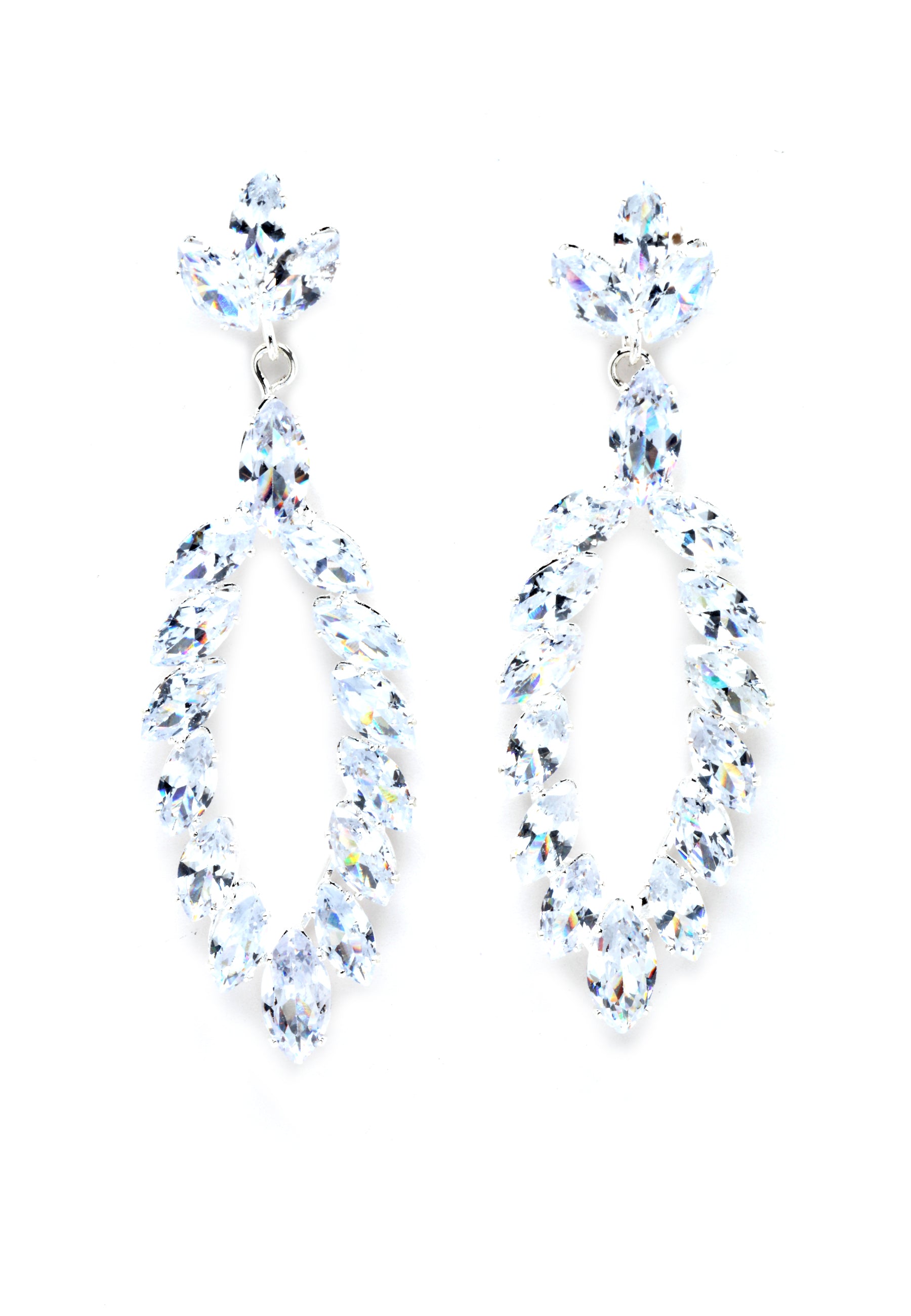 Crystal Drop Long Earrings