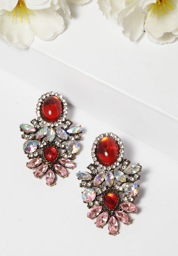 Boucles d'oreilles en cristal rouge