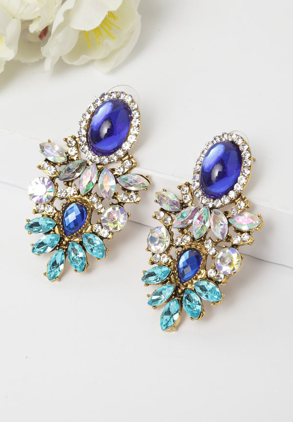 Pendientes de cristal azul