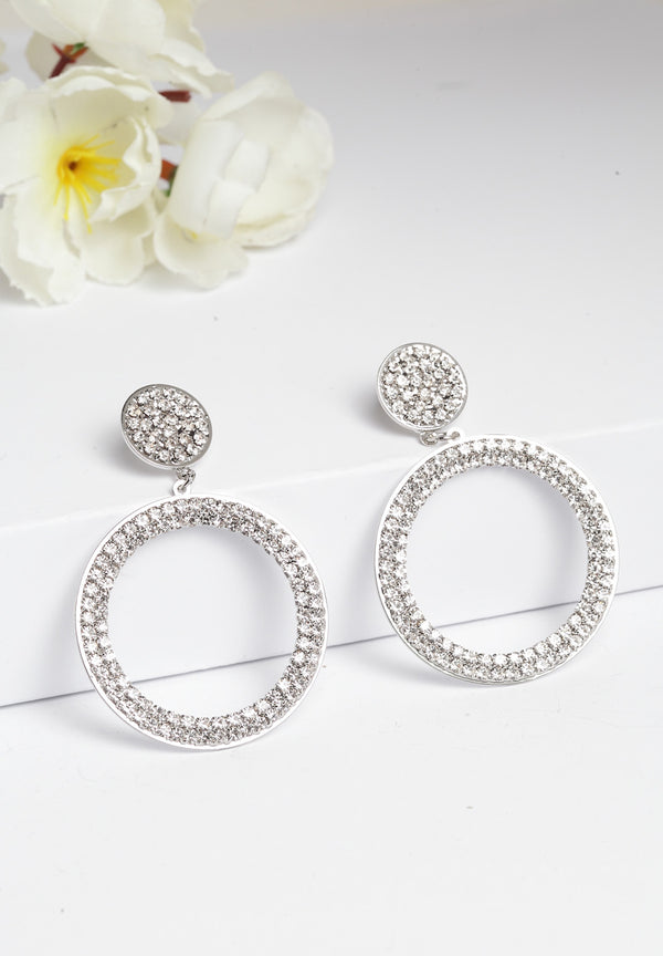 Graceful Crystal Studded Hoops