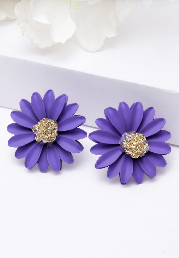 Lavender Floral Studs