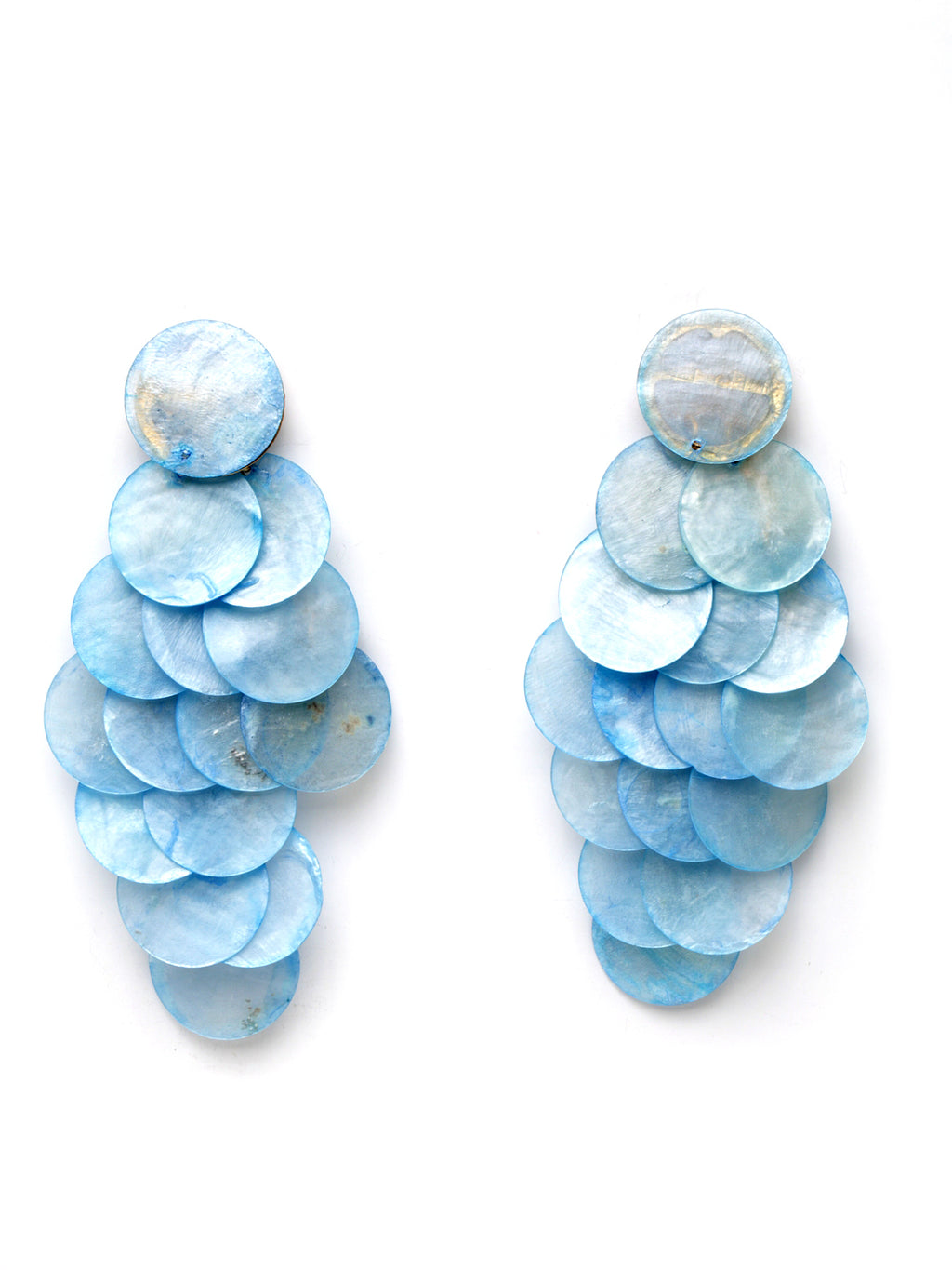 Fashion Statement Hawaii Beach Blue Sea Shell Conch Teardrop Earrings